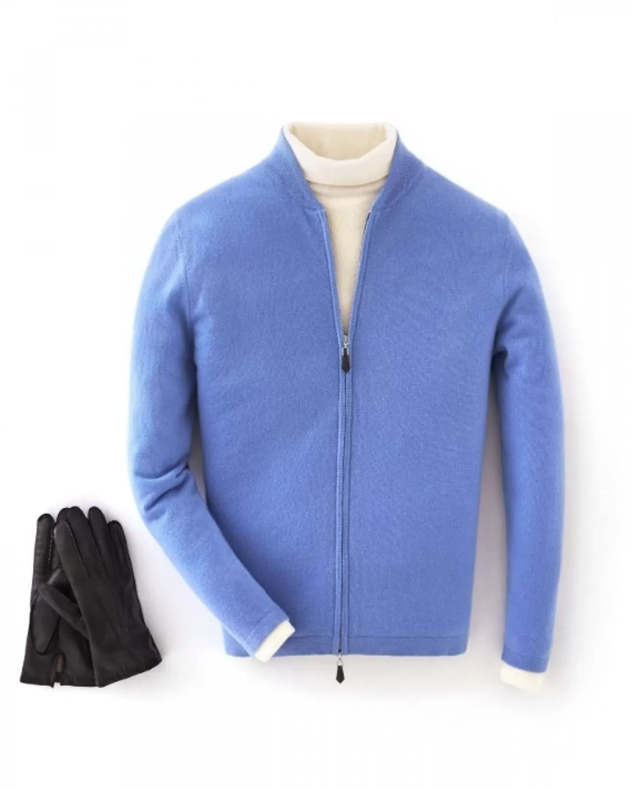 007_zip_through_cashmere_bomber_jacket_8.webp Men N.Peal Half & Full Zip Knitwear | 007 Zip Through Cashmere Bomber Jacket