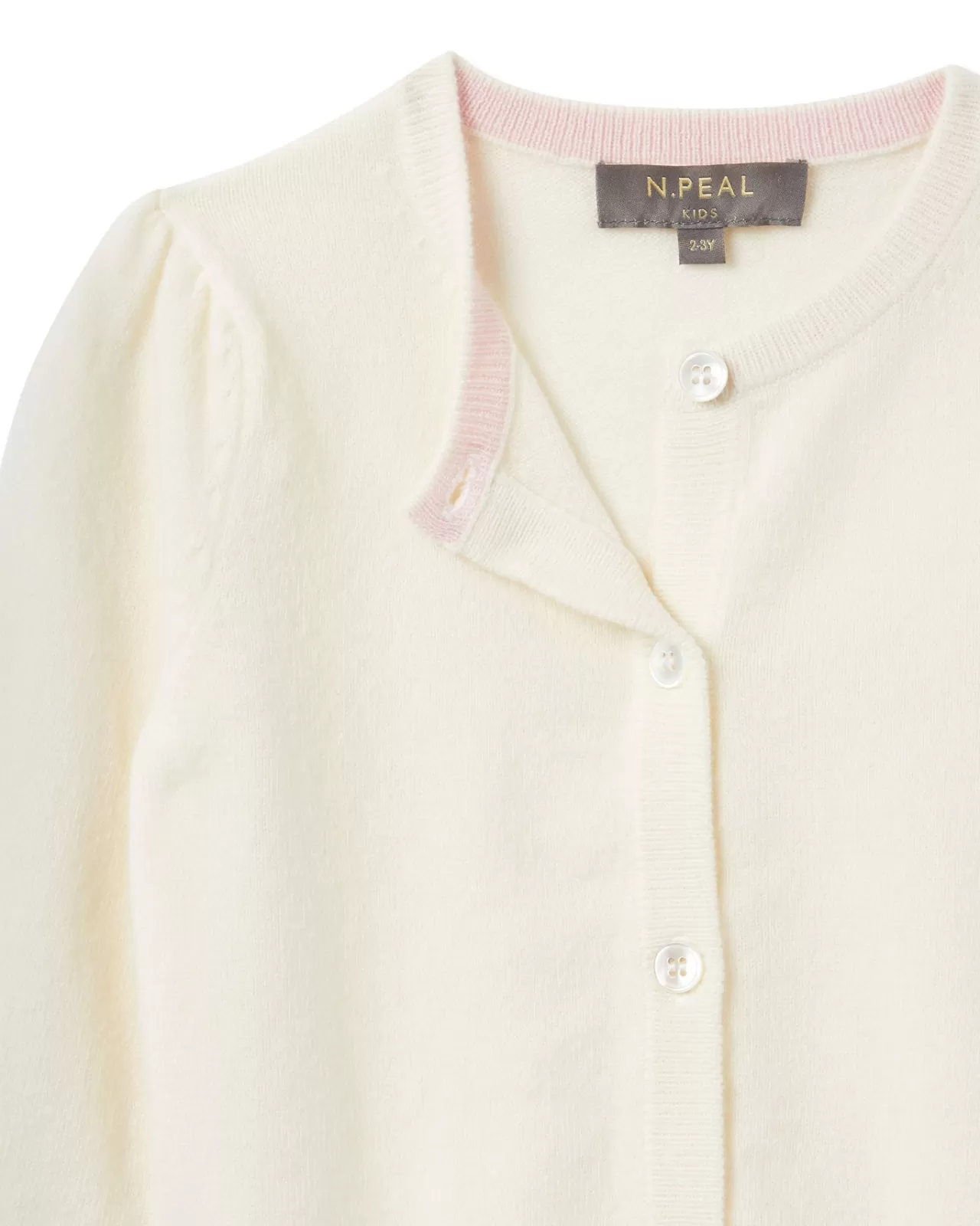 girls_round_neck_cashmere_cardigan_2-1.webp Children N.Peal Girls | Girls Round Neck Cashmere Cardigan