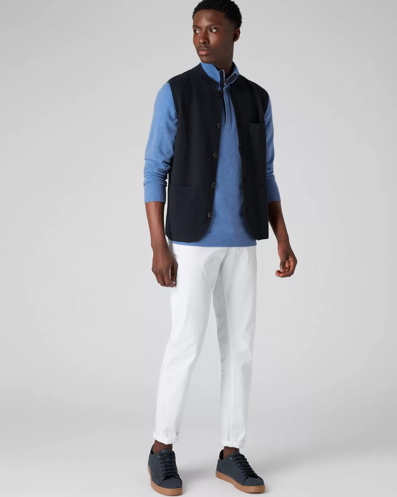 mens_baby_cashmere_half_zip_jumper_2-2.webp Men N.Peal Half & Full Zip Knitwear | Men'S Baby Cashmere Half Zip Jumper