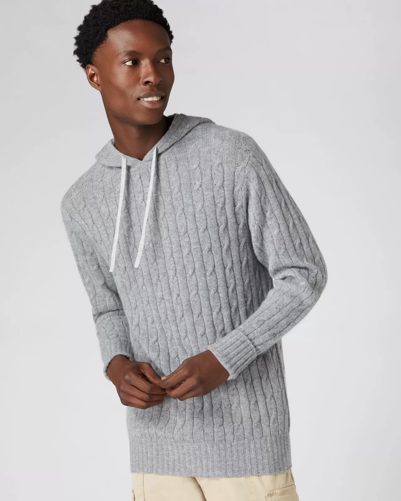 Men N.Peal Hoodies | Men'S Cable Cashmere Hoodie