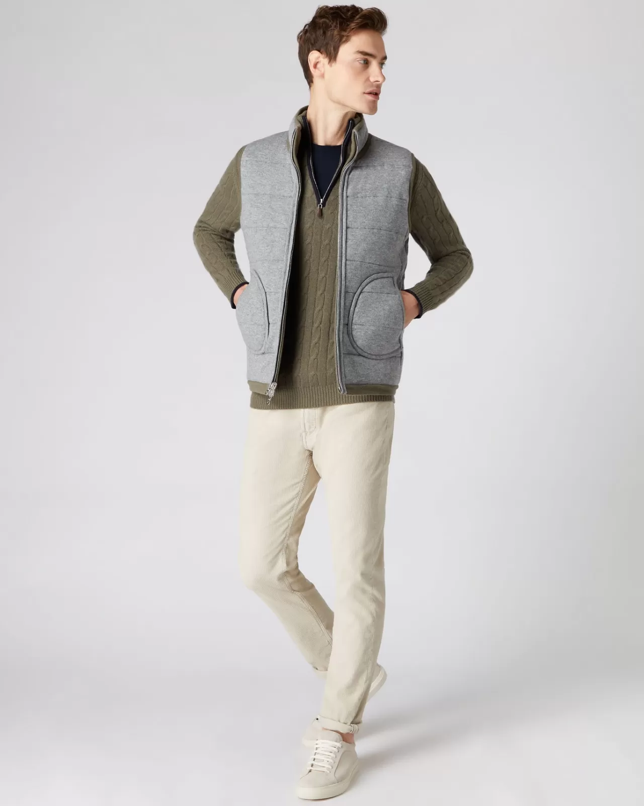 mens_cable_half_zip_cashmere_jumper_2-2.webp Men N.Peal Half & Full Zip Knitwear | Men'S Cable Half Zip Cashmere Jumper