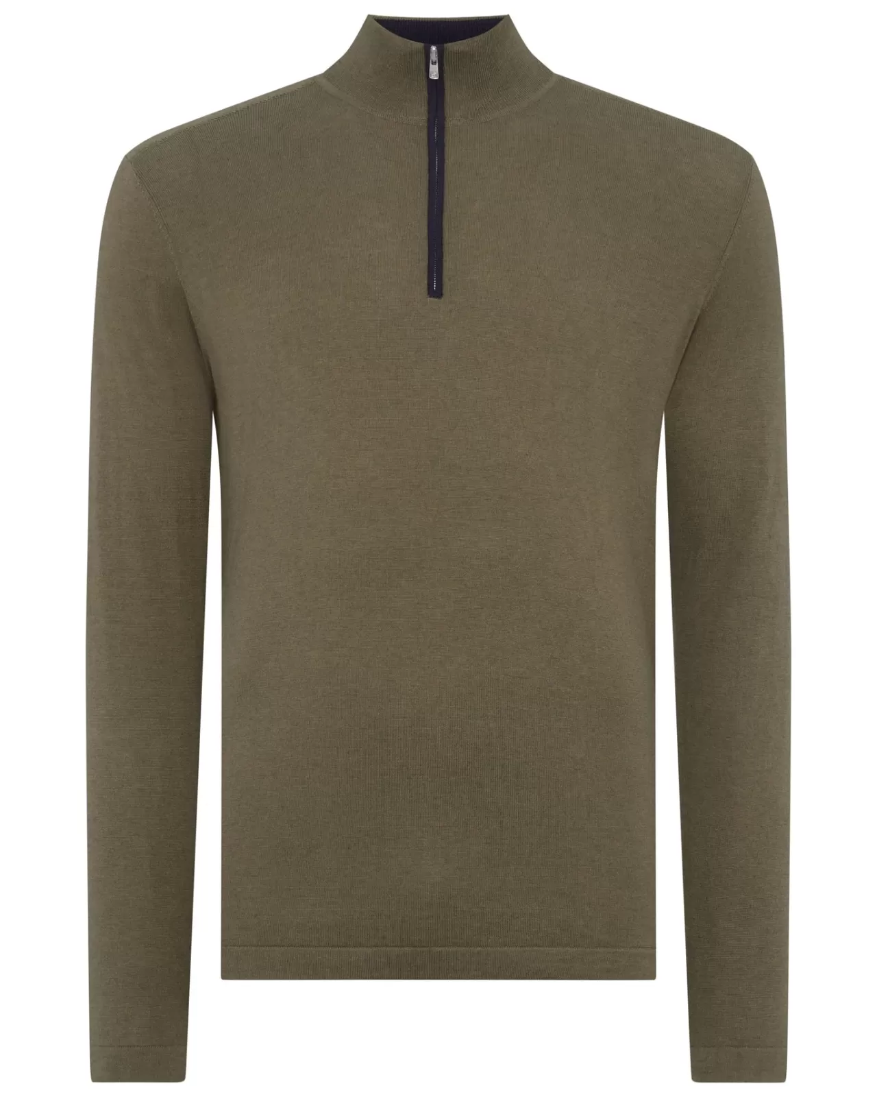 Men N.Peal Half & Full Zip Knitwear | Men'S Half Zip Cotton Cashmere Jumper