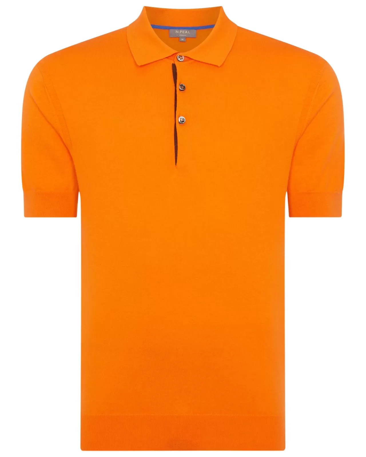 Men N.Peal Polos & T-Shirts | Men'S Short Sleeve Collared Cotton Cashmere Polo T Shirt