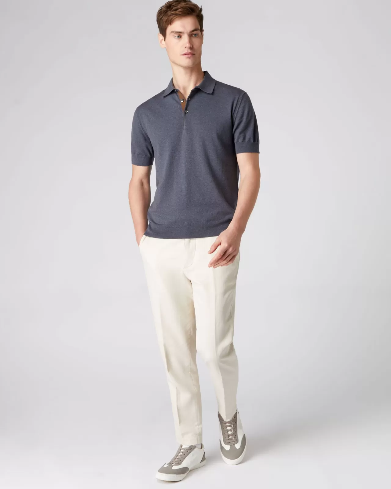 mens_short_sleeve_collared_cotton_cashmere_polo_t_shirt_2.webp Men N.Peal Polos & T-Shirts | Men'S Short Sleeve Collared Cotton Cashmere Polo T Shirt