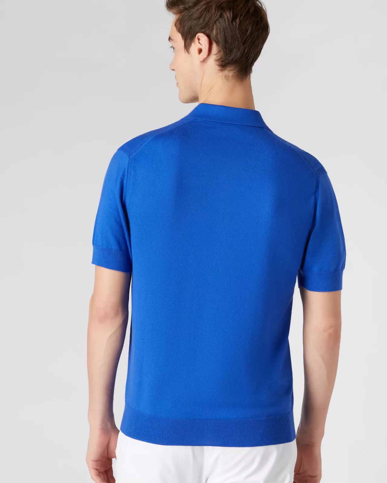 Men N.Peal Polos & T-Shirts | Men'S Short Sleeve Collared Cotton Cashmere Polo T Shirt