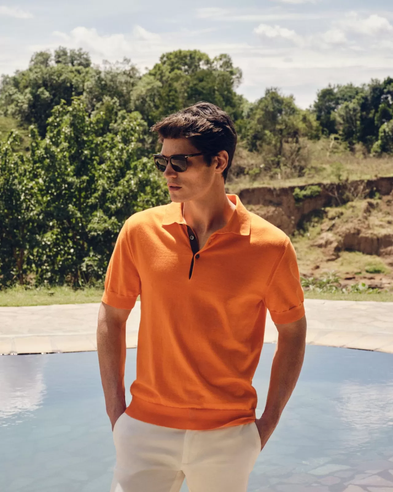 mens_short_sleeve_collared_cotton_cashmere_polo_t_shirt_5.webp Men N.Peal Polos & T-Shirts | Men'S Short Sleeve Collared Cotton Cashmere Polo T Shirt