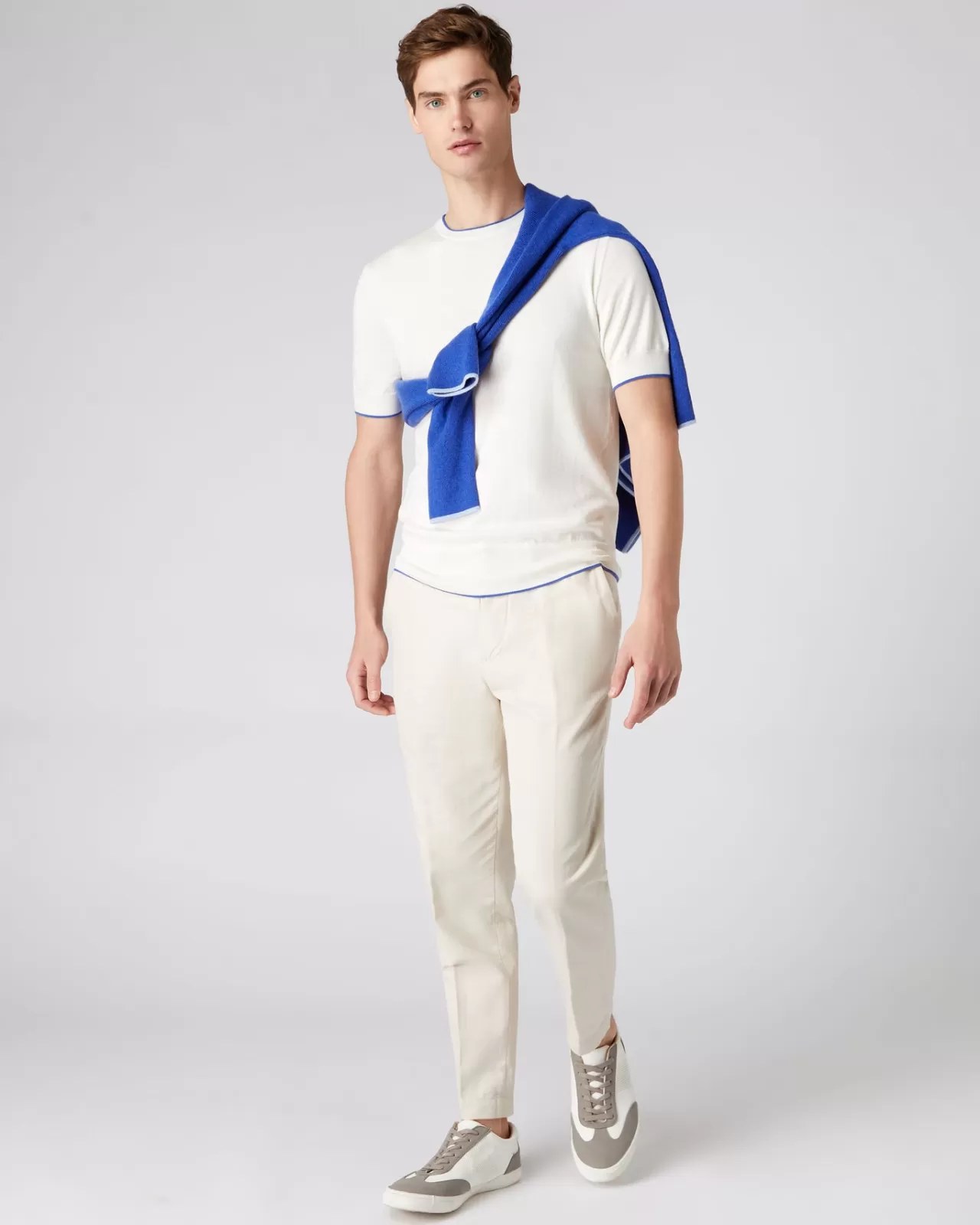 Men N.Peal Polos & T-Shirts | Men'S Short Sleeve Crew Neck Cotton Cashmere T Shirt