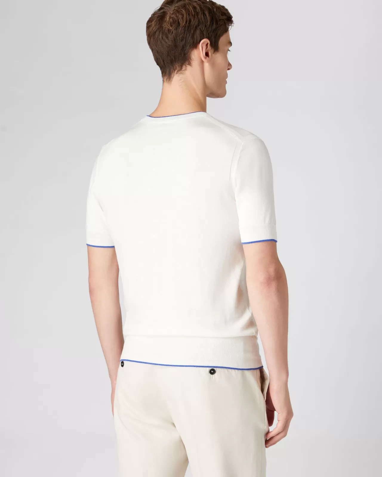 Men N.Peal Polos & T-Shirts | Men'S Short Sleeve Crew Neck Cotton Cashmere T Shirt