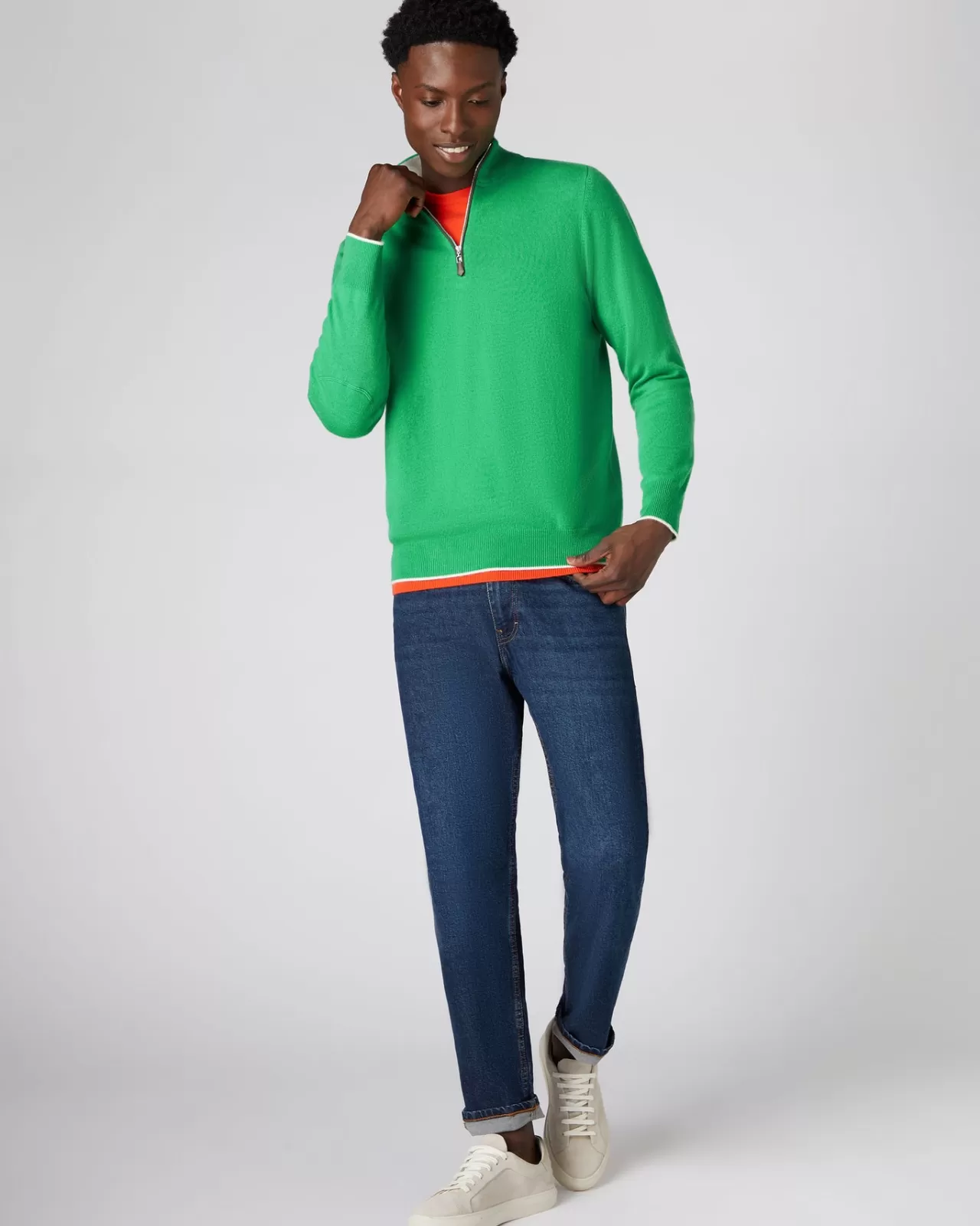 mens_the_carnaby_half_zip_cashmere_jumper_2-9.webp Men N.Peal Half & Full Zip Knitwear | Men'S The Carnaby Half Zip Cashmere Jumper