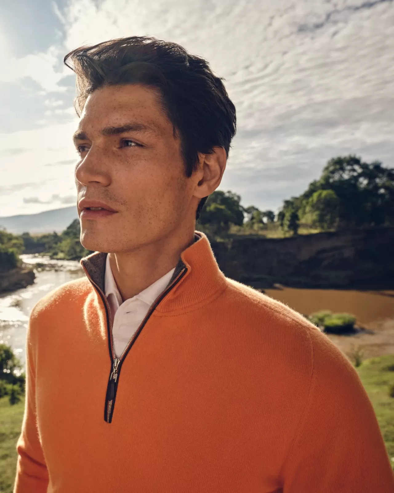 mens_the_carnaby_half_zip_cashmere_jumper_5.webp Men N.Peal Half & Full Zip Knitwear | Men'S The Carnaby Half Zip Cashmere Jumper