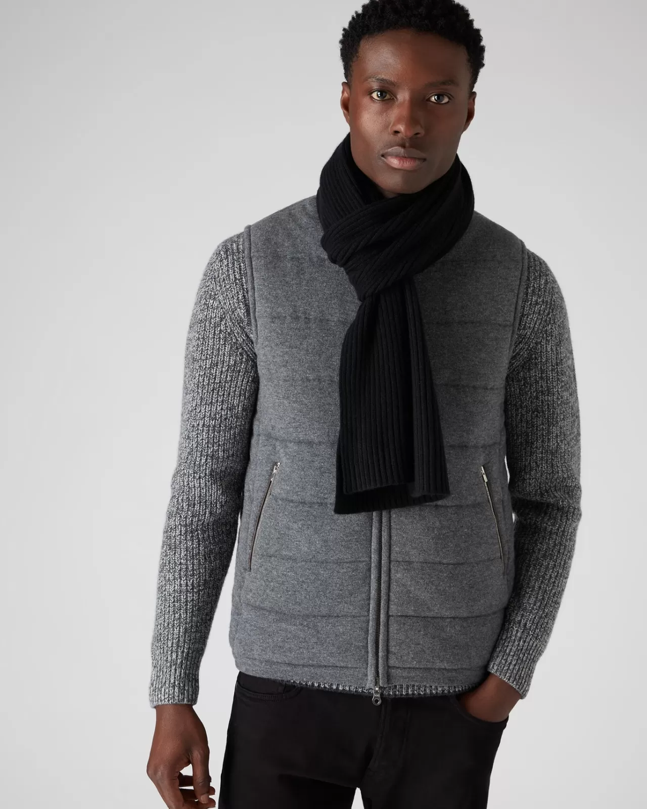 Women N.Peal Cashmere Scarves | Unisex Short Ribbed Cashmere Scarf