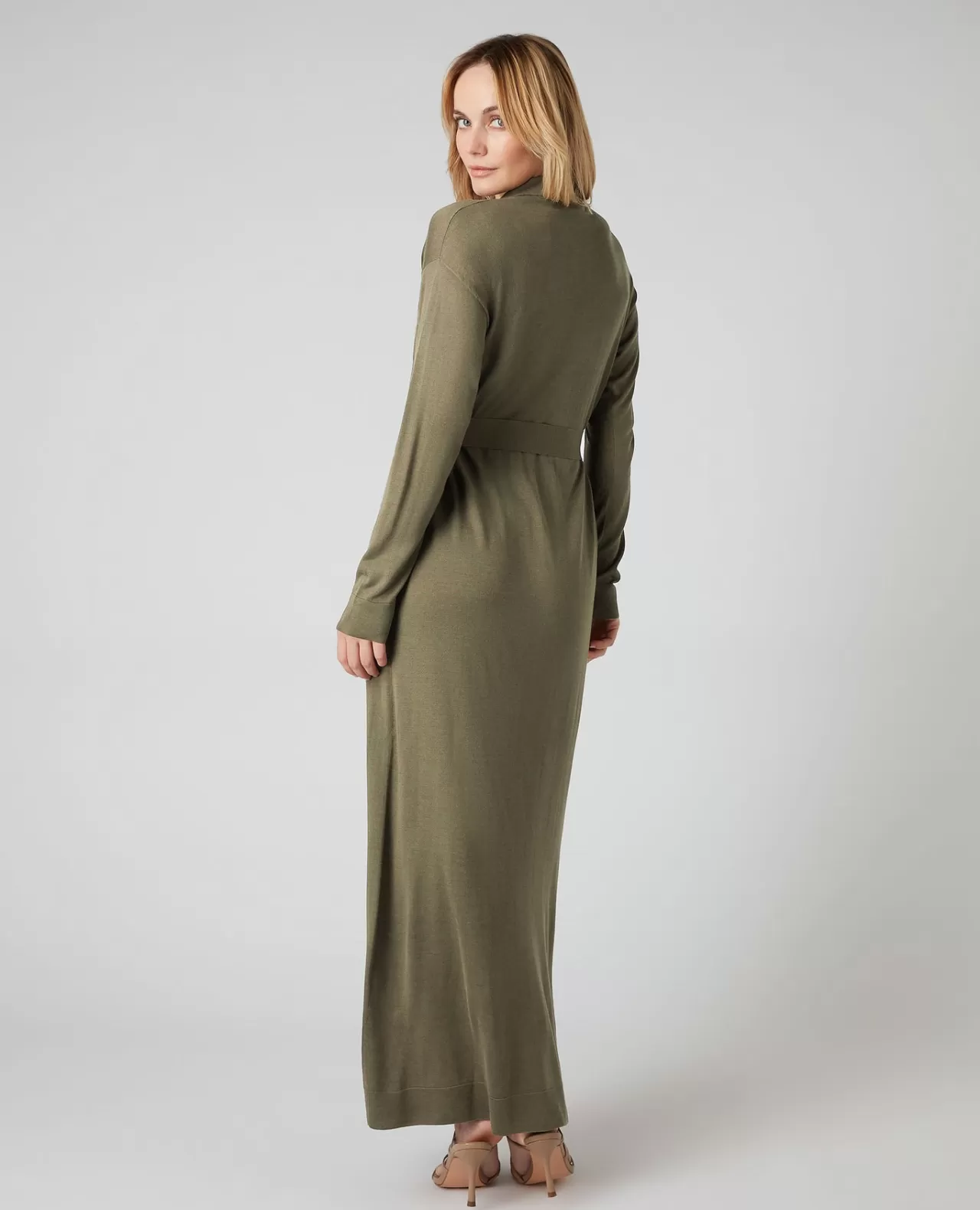 womens_double_pocket_shirt_dress_3.webp Women N.Peal Dresses & Skirts | Women'S Double Pocket Shirt Dress