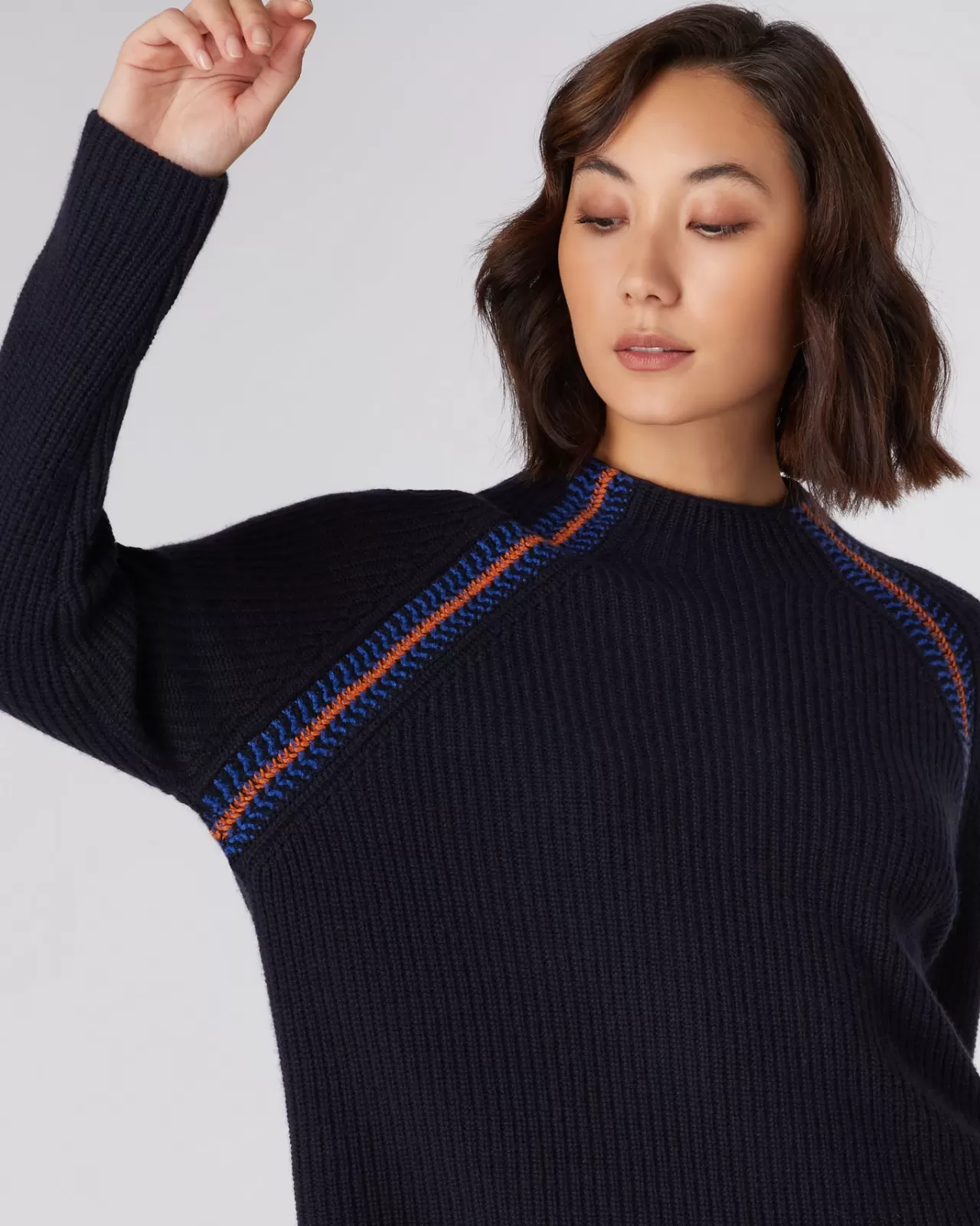 womens_jacquard_detail_rib_cashmere_jumper_4.webp Women N.Peal Roll Necks | Women'S Jacquard Detail Rib Cashmere Jumper