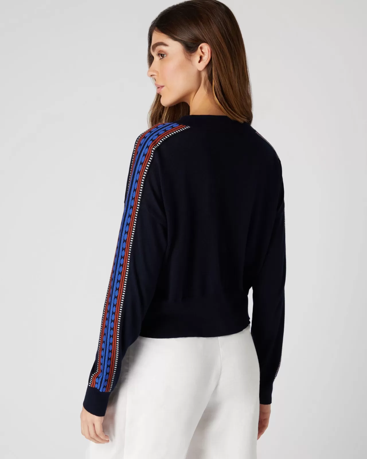 womens_jacquard_insert_jumper_3.webp Women N.Peal Round Necks | Women'S Jacquard Insert Jumper