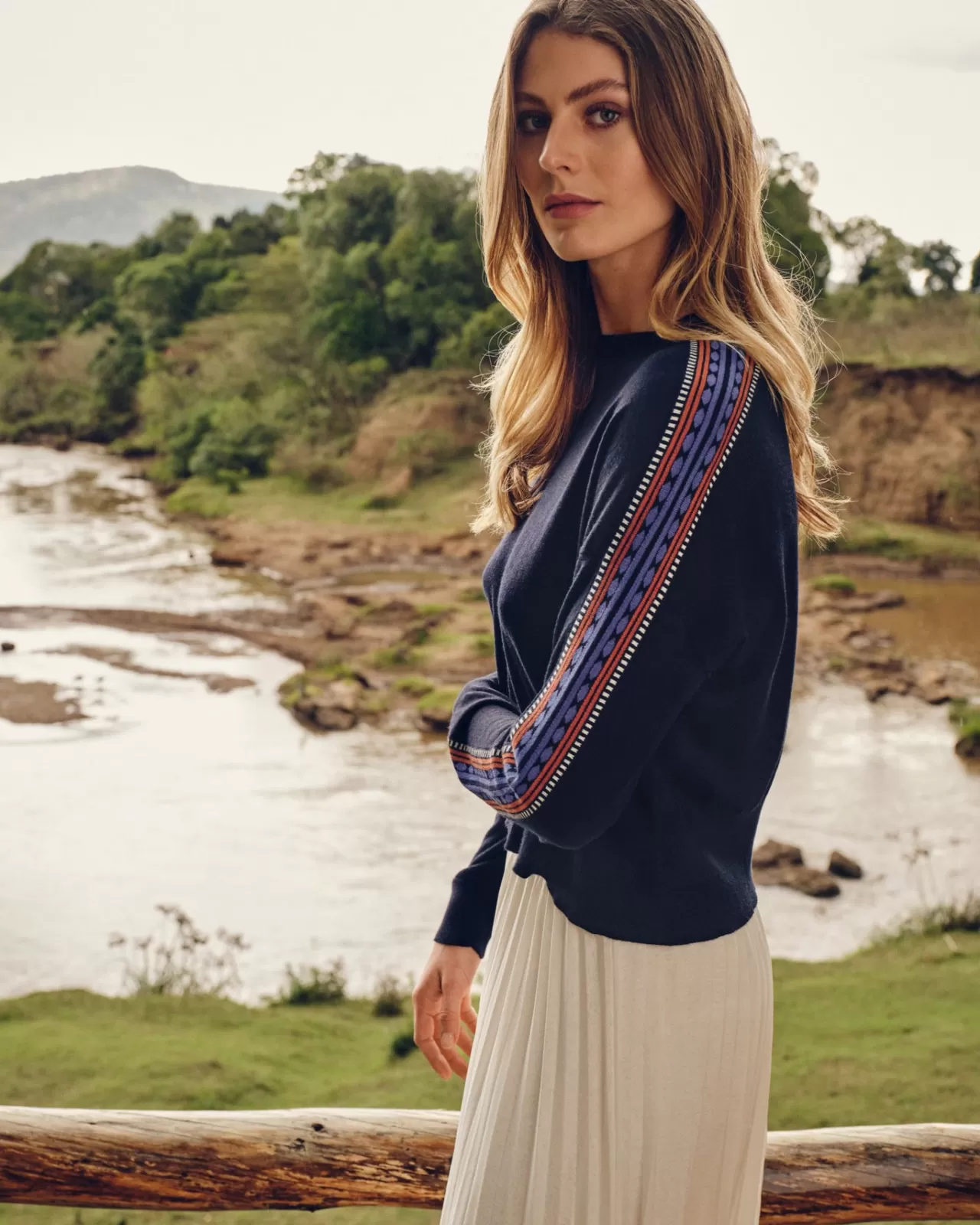 womens_jacquard_insert_jumper_5.webp Women N.Peal Round Necks | Women'S Jacquard Insert Jumper