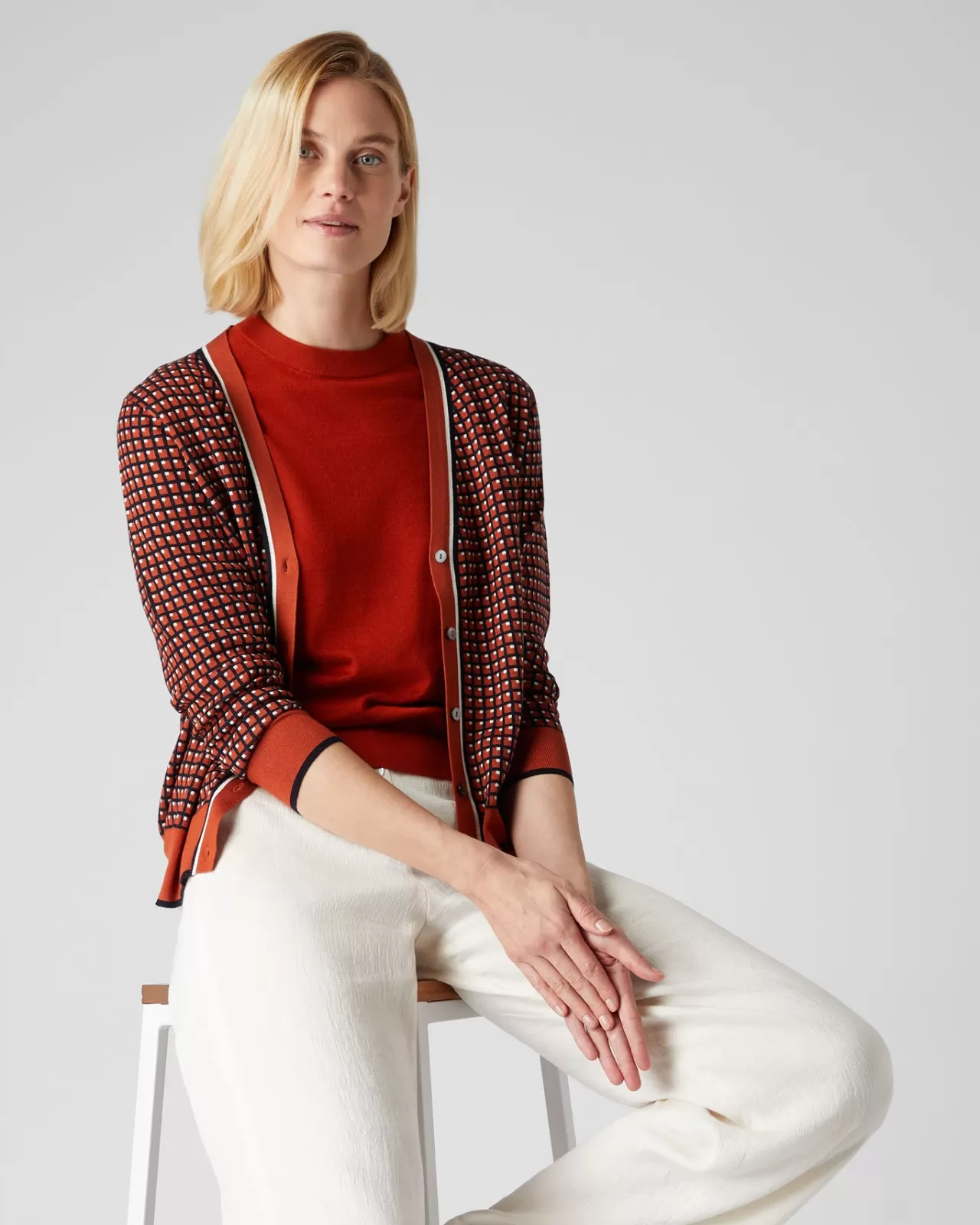 womens_jacquard_knit_cardigan_4.webp Women N.Peal Cardigans | Women'S Jacquard Knit Cardigan