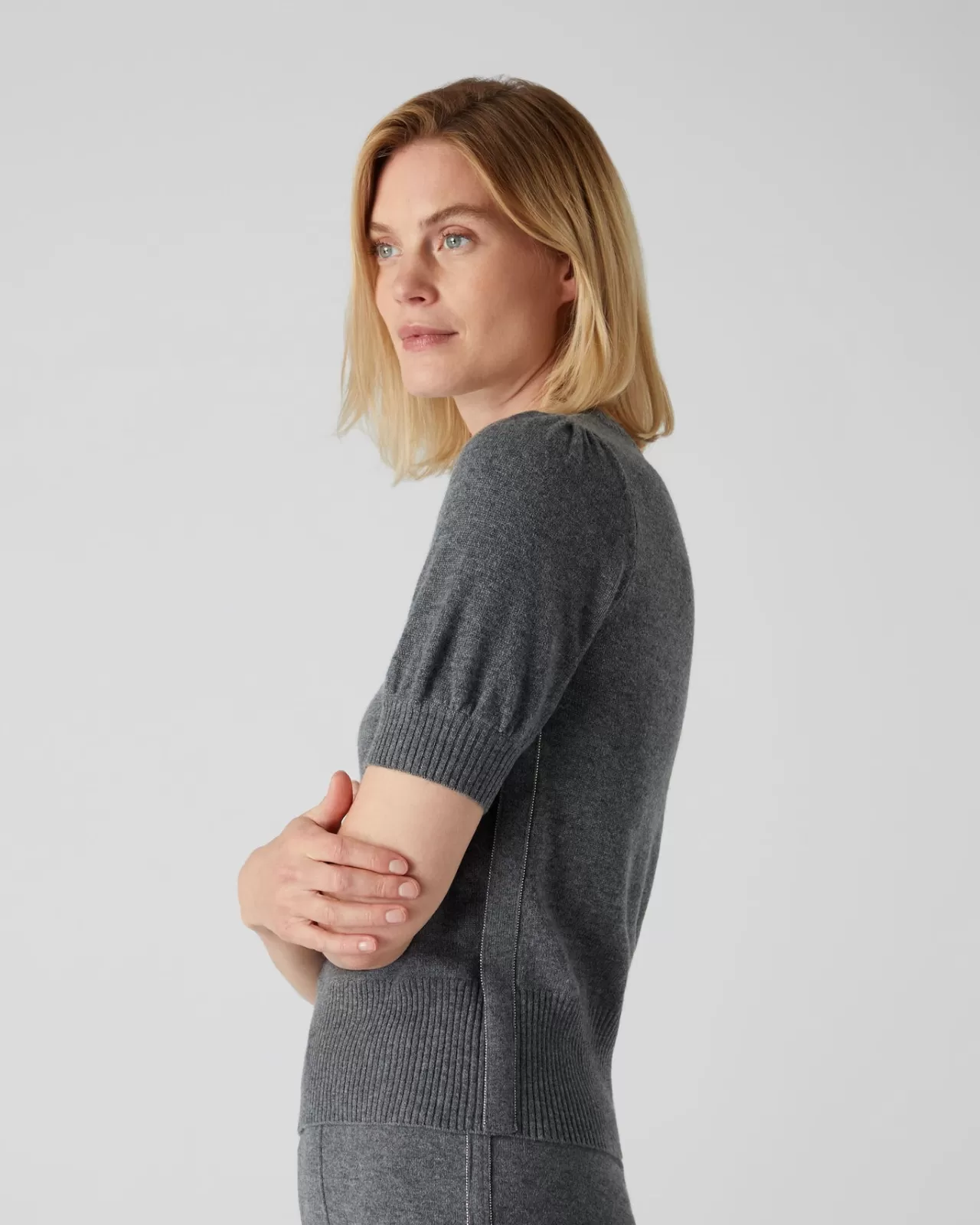 womens_metal_trim_cashmere_t_shirt_4.webp Women N.Peal Tops & T-Shirts | Women'S Metal Trim Cashmere T Shirt