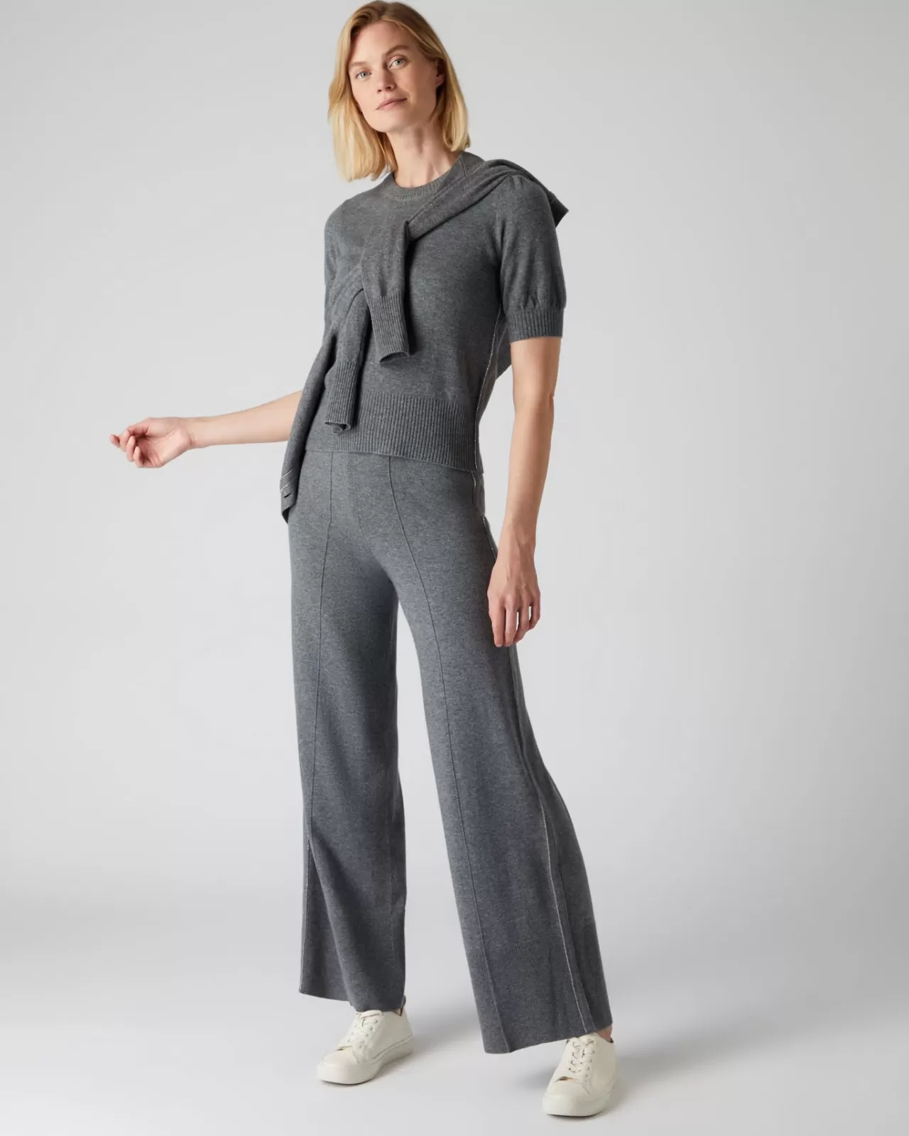 Women N.Peal Leggings & Trousers | Women'S Metal Trim Cashmere Trouser
