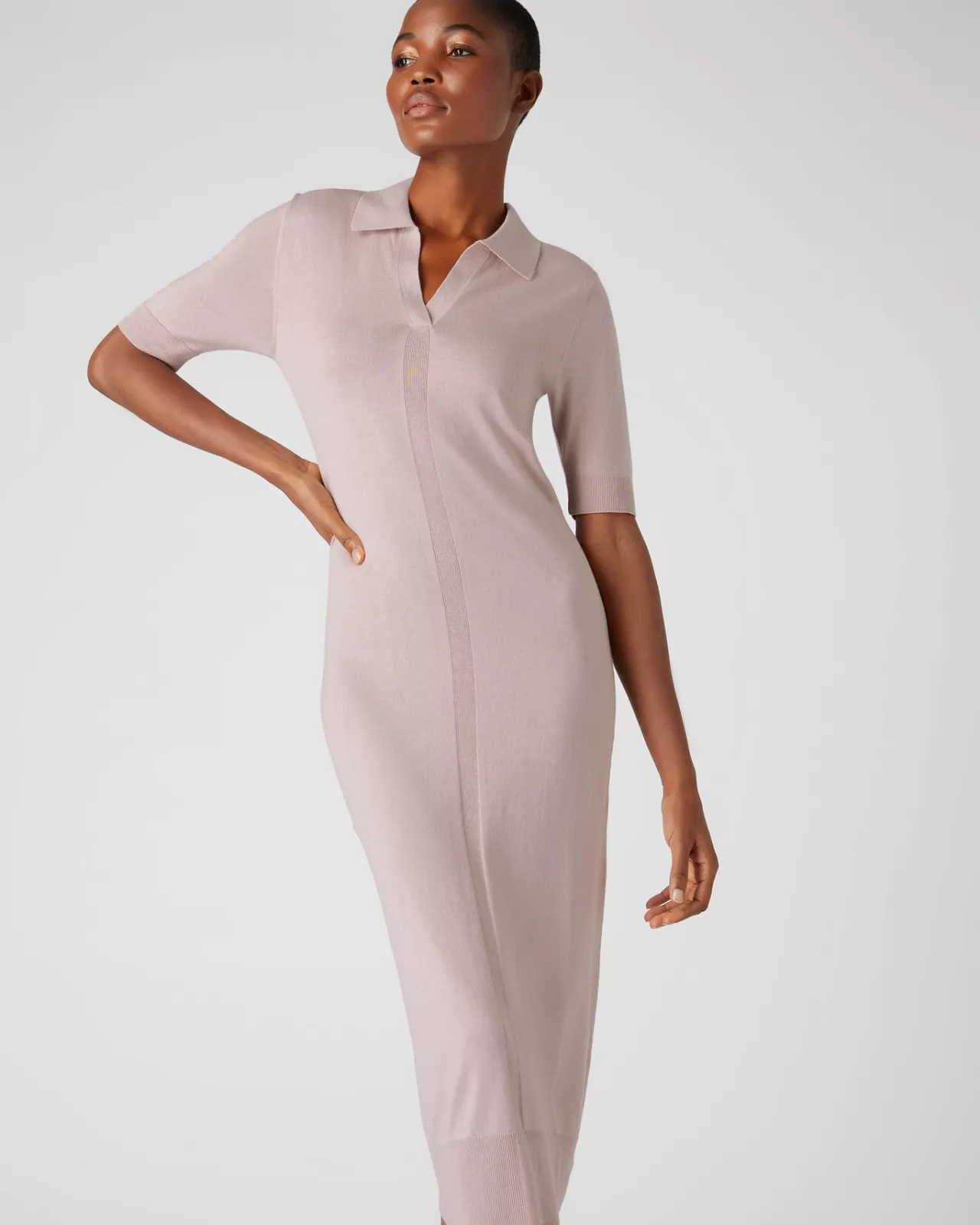 Women N.Peal Dresses & Skirts | Women'S Polo Collar Cotton Cashmere Dress