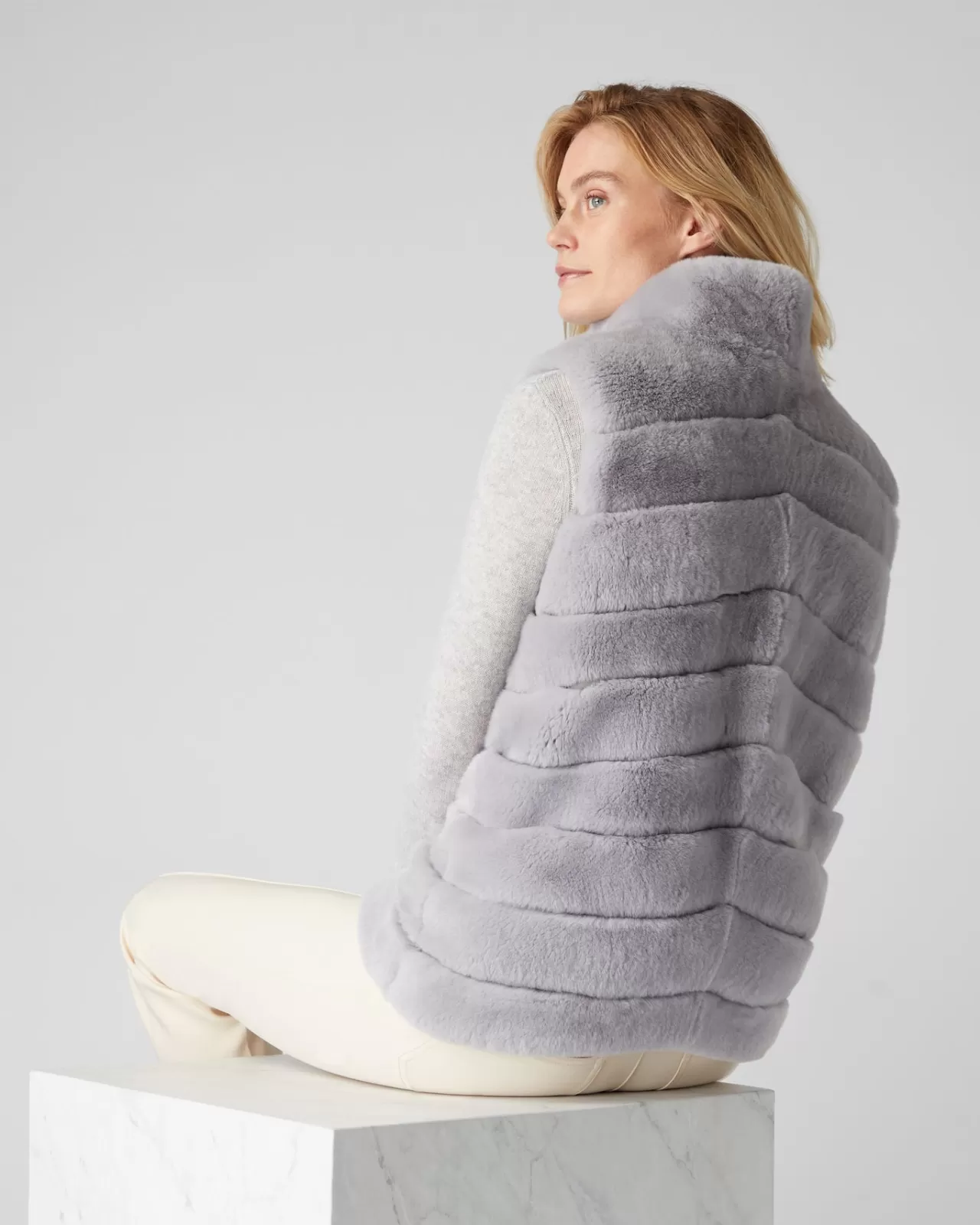 Women N.Peal Coats & Jackets | Women'S Rex Fur Ribbed Gilet