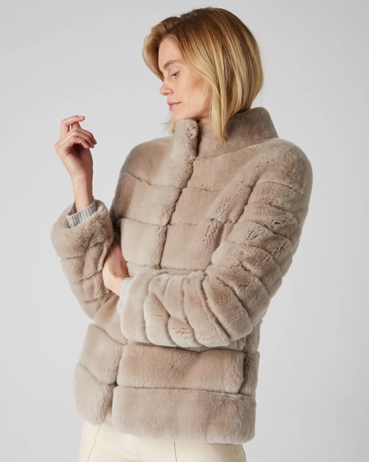 womens_rex_fur_ribbed_jacket_4.webp Women N.Peal Coats & Jackets | Women'S Rex Fur Ribbed Jacket