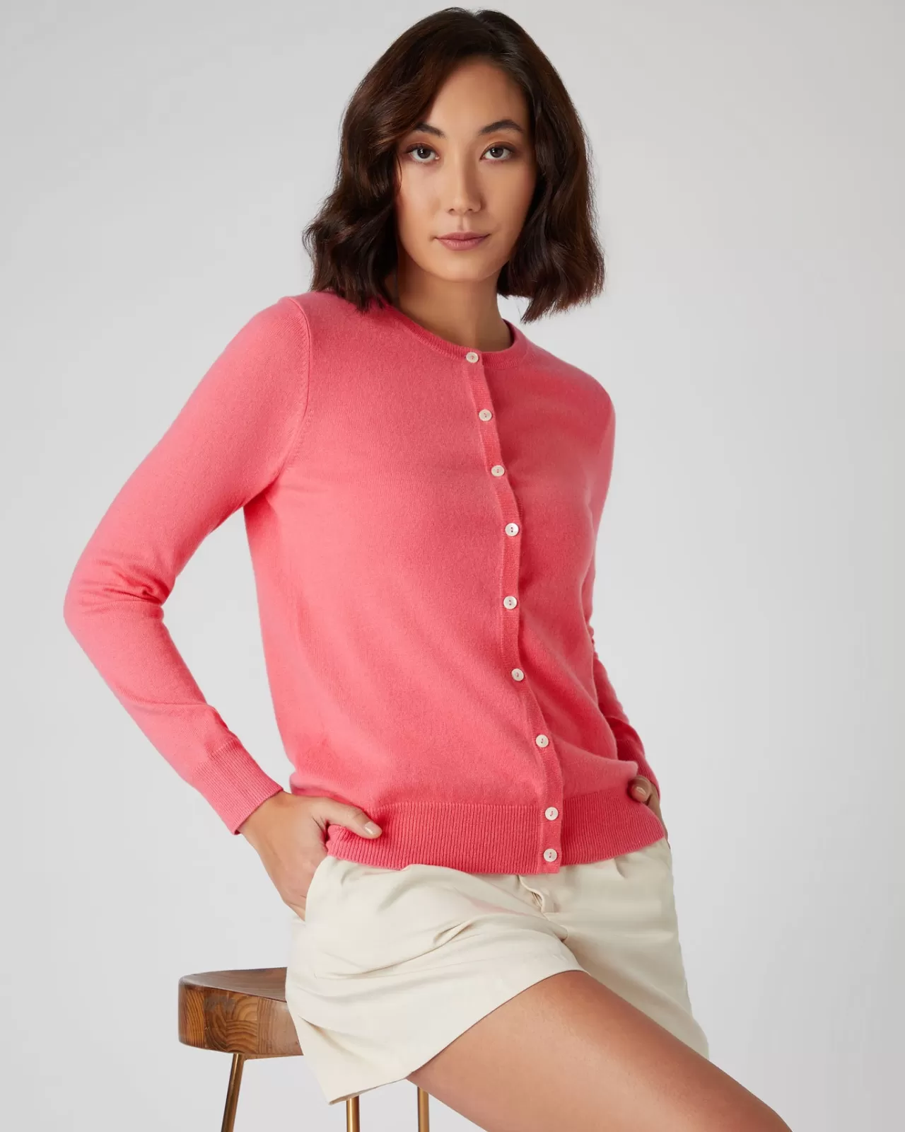 Women N.Peal Cardigans | Women'S Round Neck Cashmere Cardigan