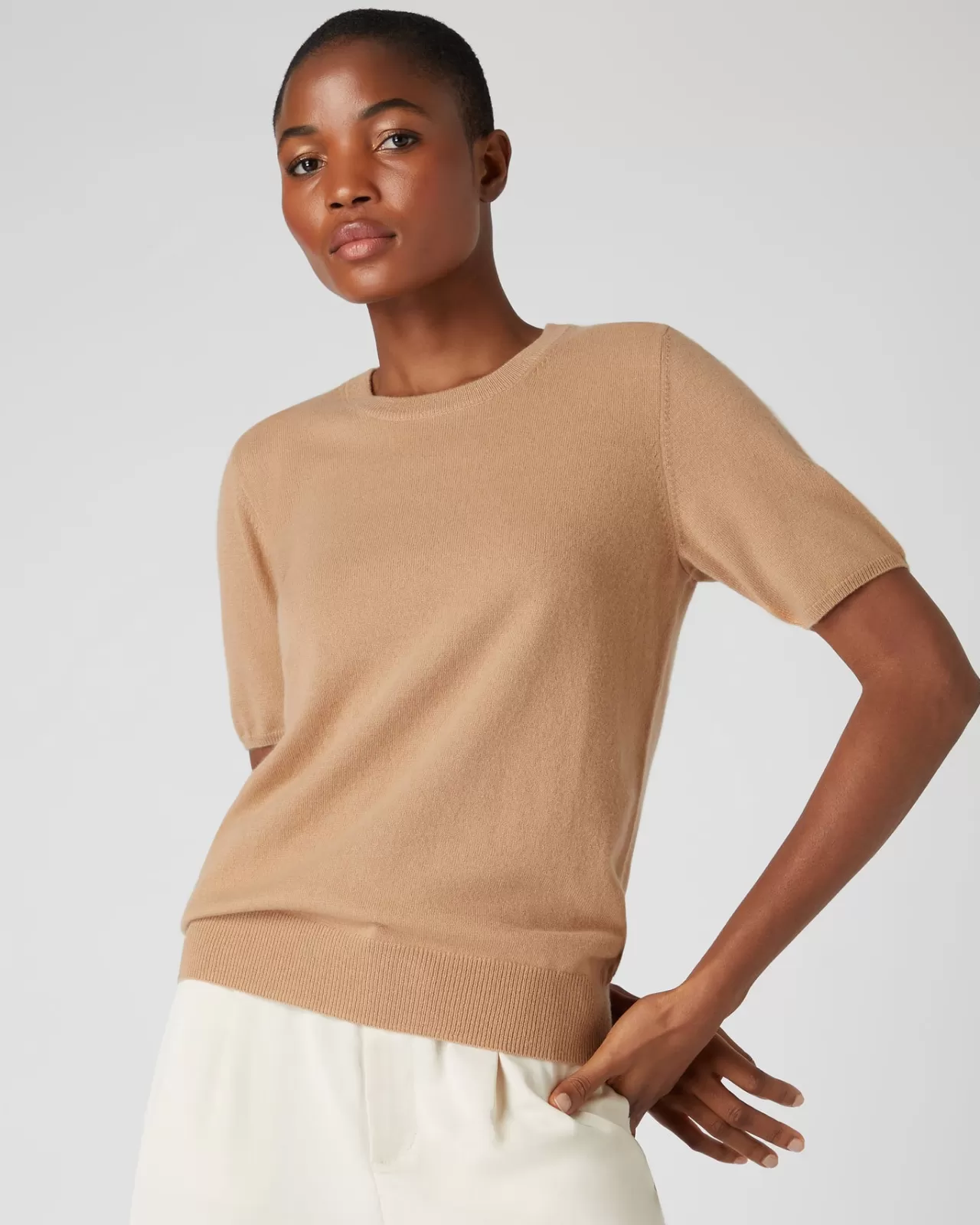 Women N.Peal Tops & T-Shirts | Women'S Round Neck Cashmere T Shirt
