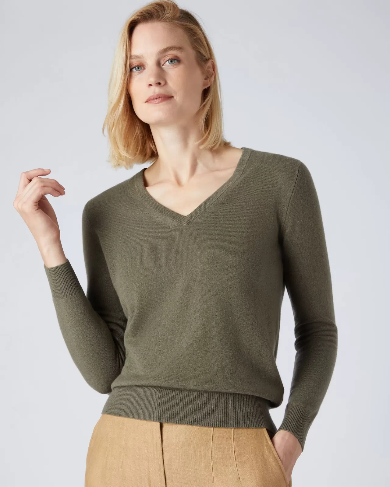 Women N.Peal V Necks | Women'S V Neck Cashmere Jumper